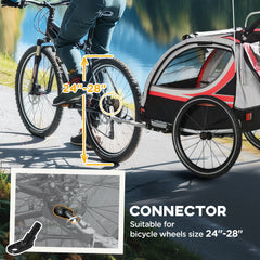 3-in-1 Bike Trailer for Kids, Running Stroller with 2 Seats, Jogging Cart with 5-Point Harness, Storage Units, Blue