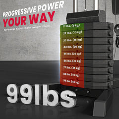 Multi-Exercise Home Gym Station with 99lbs Weight Stack, for Full Body Workout