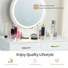 Vanity Dressing Table Set with 3 Lighting Modes