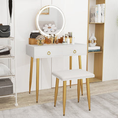 Vanity Table Set with Mirror-White
