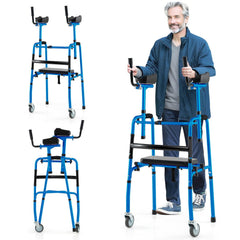 Versatile Rolling Walker for Rehabilitation Training-Navy