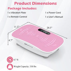 Vibration Plate Exercise Machine for Lymphatic Drainage and Weight Loss with 10 Speed Intensities-White