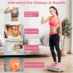 Vibration Plate Exercise Machine for Lymphatic Drainage and Weight Loss with 10 Speed Intensities-White