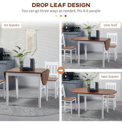 Solid Wood Kitchen Table, Drop Leaf Tables for Small Spaces, Folding Dining Table, Black