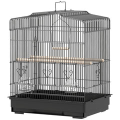 23" Bird Cage, Finches Canaries, Parrot Cage with Doors Perches, 2 Feeder Pet Supplies, Black