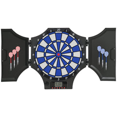 Electronic Dartboard Set with 31 Games and 285 Programs for 8 Players, Soft Tip Dart Board Set with Cabinet, 6 Darts and 6 Spare Tips, LCD Display
