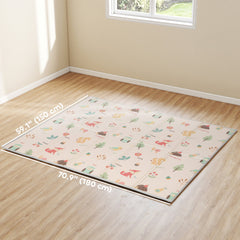 Foldable Baby Plat Mat, 71" x 59" Kids Floor Mat for Crawling and Learning, Number & Animal Theme