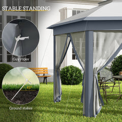 13' x 13' Pop Up Canopy Tent with Netting and Carry Bag, Instant Sun Shelter, Coffee and Beige