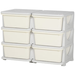 3 Tier Kids Toy Organizer and Storage Bins with 6 Plastic Drawers, Blue