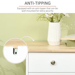 Modern Sideboard, Buffet Cabinet with Storage Cabinets, Drawers and Adjustable Shelves for Living Room, White