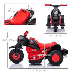 Electric Motorcycle for Kids, 6V Ride on Bubble Car with LED Headlight, Music, Pedal, for 2-5 Years Black
