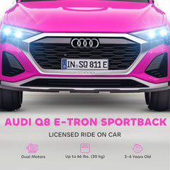 12V Battery Powered Kids Electric Car, Audi Q8 etron Sportback Licensed Ride on Car w/ Remote Control, Black