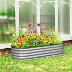 4.9 x 2 x 1ft Galvanized Raised Garden Bed Kit, Metal Planter Box with Safety Edging, Black