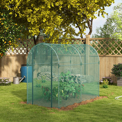 Galvanized Steel Crop Cage, Plant Protection Tent with Zippered Door, 4' x 4', Black