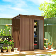 5.2' x 3.5' Outdoor Storage Shed, Easy to Assemble Metal Garden Shed, for Backyard, Lawn, Patio, Dark Grey