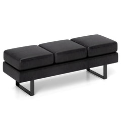 Waiting Room Bench Seating Long Bench with Metal Frame Leg-Black