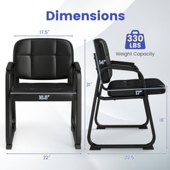 Waiting Room Guest Chairs Set of 2 Leather Office Reception Chairs-Set of 2