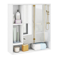 Wall Mounted, Bathroom Cabinet with Mirror Single Door-White