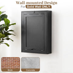Wall Mounted Fold-Out Convertible Floating Desk Space Saver-Black
