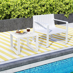 Weather Resistant Adirondack Outdoor Side Table Set of 2-White