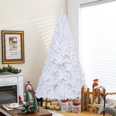 7 FT White Artificial Christmas Tree with 950 PVC Tips and Solid Metal Stand, Unlit
