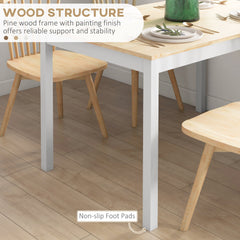 47" x 30" Dining Table, Farmhouse Dining Room Table with Pine Wood Frame, Space Saving Kitchen Table, Black