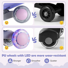Wiggle Car Ride-on Toy with Flashing Wheels-Purple