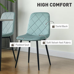 Dining Chairs Set of 4, Upholstered Dining Room Chairs with Steel Legs, Modern Kitchen Chair for Dining Room, Black