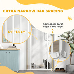 59" Extra Tall Cat Gate, 30"-41" Pet Gate with 2.8" and 5.5" Extensions, for Doorway, Hallway, Stairway, Black