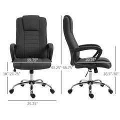 High Back Office Chair, Height Adjustable Computer Desk Chair with Swivel Wheels and Tilt Function, Charcoal Grey