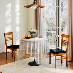 Set of 4 Ladder Back Dining Chairs with PU Leather Seat, Walnut Rubber Wood