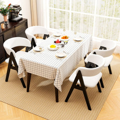 Set of 4 Sherpa Dining Armchairs with Open Curved Back, Black A Shaped Frame