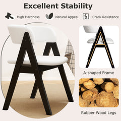 Set of 4 Sherpa Dining Armchairs with Open Curved Back, Black A Shaped Frame