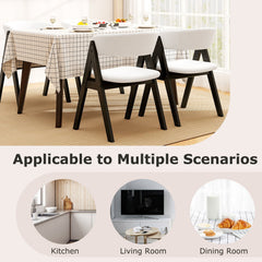 Set of 4 Sherpa Dining Armchairs with Open Curved Back, Black A Shaped Frame