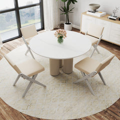 Set of 2 White X Frame Dining Chairs with Padded Back and Seat