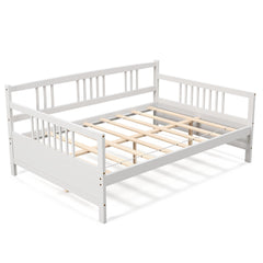 Full Size Daybed Frame with Guardrails-White