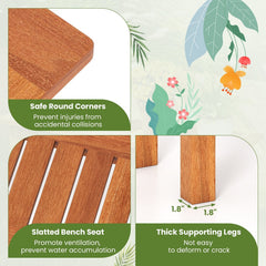 Wooden Plant Stand Outdoor Indoor Solid Wood Flower Pot Holder Display Shelf-S