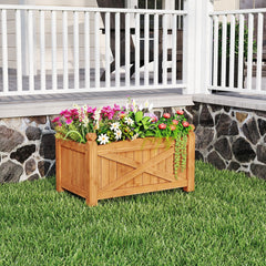 Wooden Raised Garden Bed, Drainage Holes for Patio Garden-S