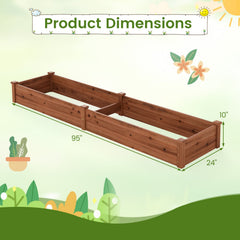 Wooden Vegetable Raised Garden Bed for Backyard Balcony Patio-Brown