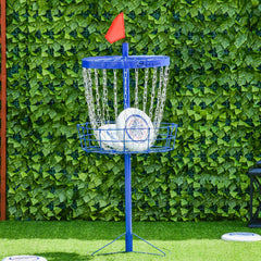 24-Chain Portable Practice Basket for Disc Golf Target Stand Easy Assembly & Lightweight Basket w/ Carry Bag Deep Blue