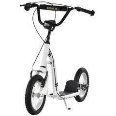 Dual Brakes Kick Scooter 12-Inch Inflatable Front Wheel Ride On Toy for Age 5+, Blue