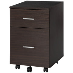 Mobile Filing Cabinet, Vertical File Cabinet with 2 Drawers, Wheels, for Letter or A4 File, Natural