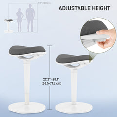 Standing Desk Stool, Ergonomic Wobble Chair, Adjustable Leaning Stool for Office Desks, with Rocking Motion, Black