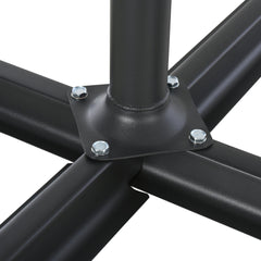Umbrella Stand Fitting 2" Poles and Steel Base with 4 Fillable Plastic Weights, 158lbs Sand or 132lbs Water Filled, Black