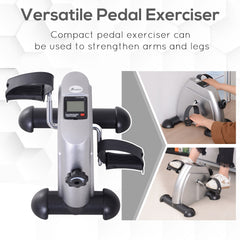 Portable Mini Pedal Exercise Bike Indoor Cycle Fitness Arm Leg w/ LCD Display, Black