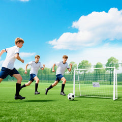 6ft x 4ft Soccer Goal Net with Metal Frame, PE Mesh, Ground Stakes, Easy Assembly, White