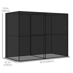 94.5''x47.25''x 72.75'' Heavy Duty Outdoor Greenhouse W/ Frame Garden Planting Warm House With Roll-Up Zipper Doors for Seedlings, Herbs, or Flowers , Black