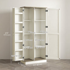 70" Tall Kitchen Pantry Cabinet with Door Shelves and Adjustable Shelves, Black Wood Grain