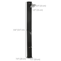 10.6 Gallons Solar Heated Shower with Free-Rotating Shower Head, Temperature Adjustment & Foot Shower