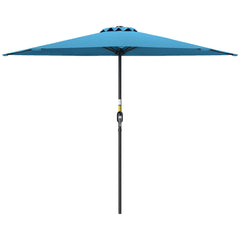 9ft Half Patio Umbrella Round Balcony Umbrella Waterproof Window Sun Shade w/ 5 Ribs Beige
